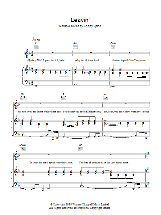 Produktgalerie: Seite 1 von 1 Leavin', Shelby Lynne, Gesang, Gitarre, Klavier