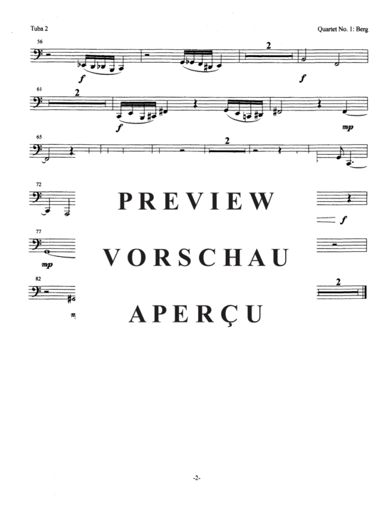 Product gallery: Page 20 of 20 Quartet No. 1: Berg , , (tuba quartet 2x trombone +2x tuba)