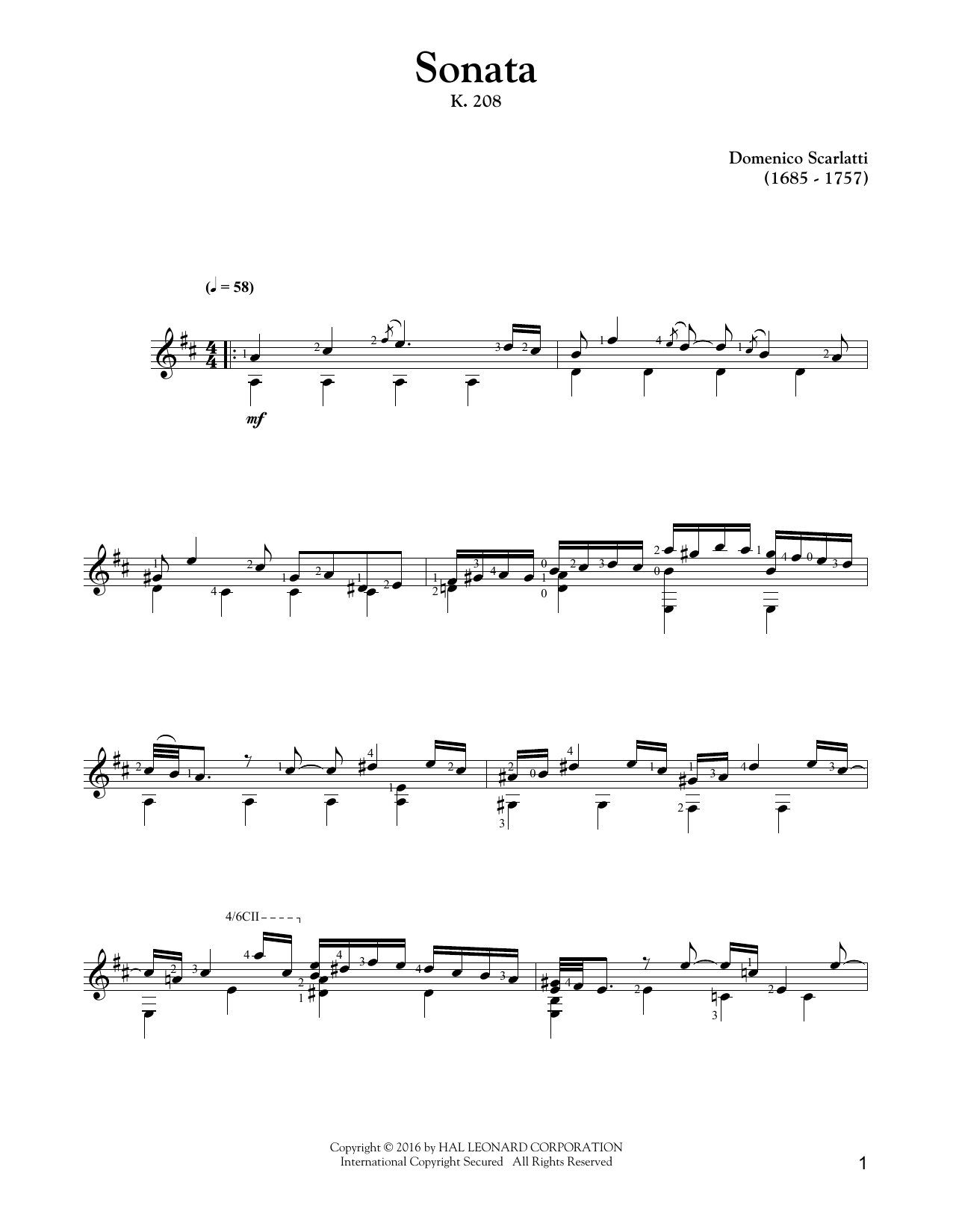 Product picture to: Sonata In G Major, K. 208