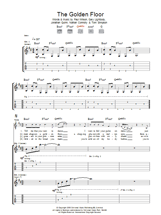 Produktgalerie: Seite 1 von 1 The Golden Floor, Snow Patrol, Gitarre