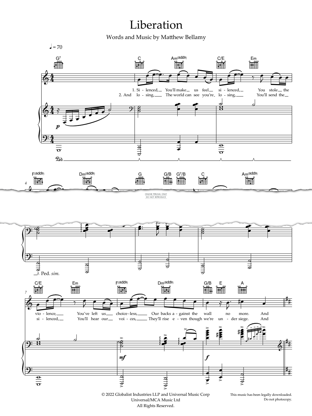 Produktgalerie: Seite 1 von 1 Liberation, Muse, Gesang, Gitarre, Klavier