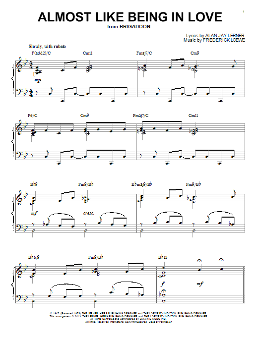 Produktbild zu: Almost Like Being In Love [Jazz version] (arr. Brent Edstrom)