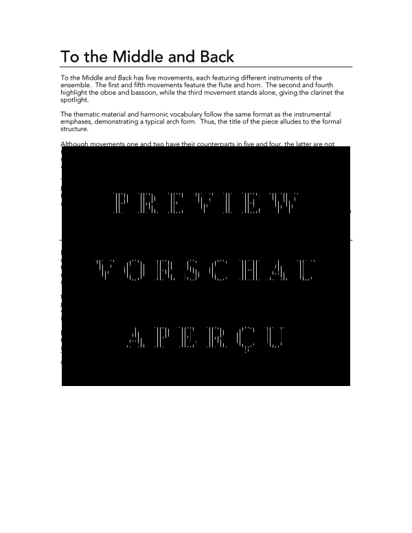 Produktgalerie: Seite 4 von 11 To the Middle and Back, , (Holzbläser Quintett)