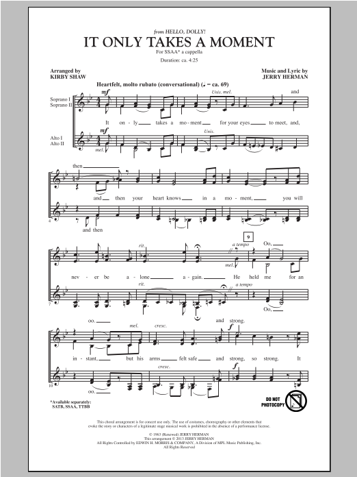 Produktgalerie: Seite 1 von 1 It Only Takes A Moment, Kirby Shaw, Chor