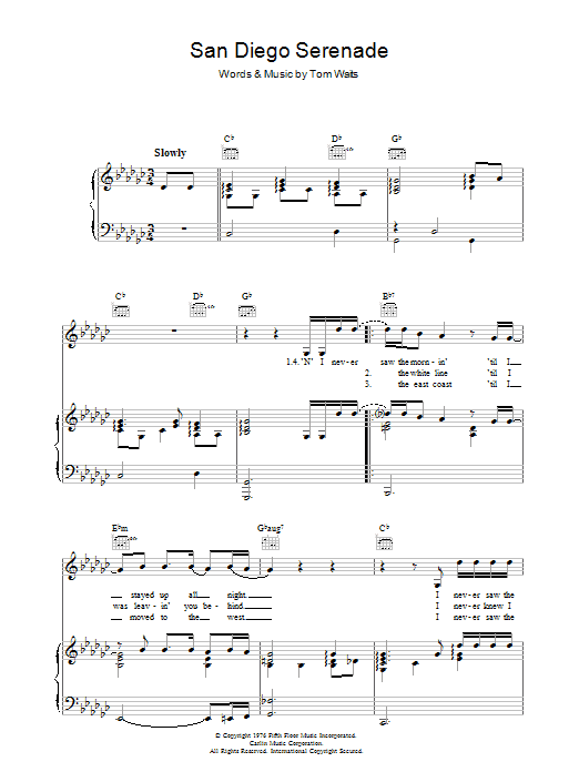Produktgalerie: Seite 1 von 1 San Diego Serenade, Tom Waits, Gesang, Gitarre, Klavier
