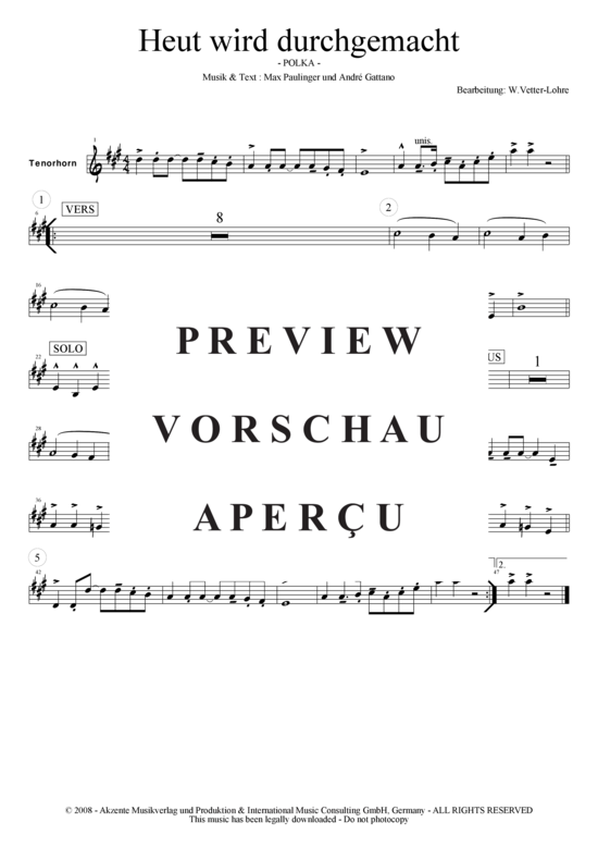 Product gallery: Page 10 of 11 Heut wird durchgemacht , Hofbräuhaus-Band, (Combo + 3 Horns)