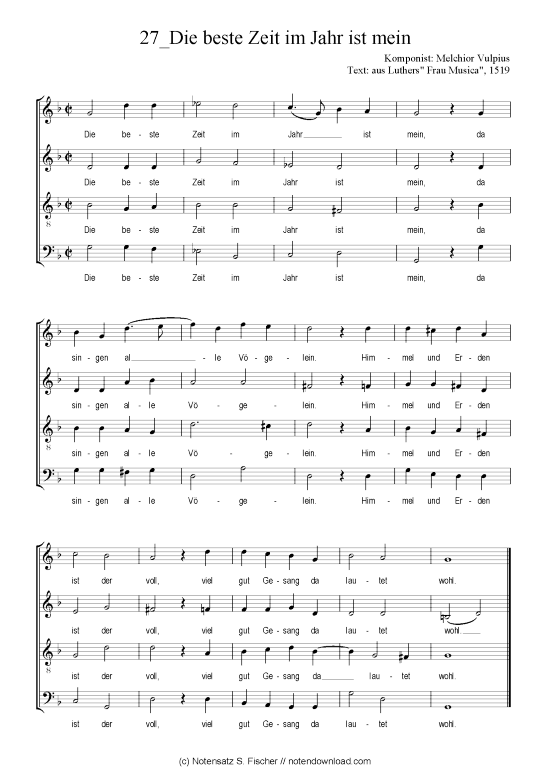 Produktbild zu: Die beste Zeit im Jahr ist mein Melchior Vulpius / aus Luthers" Frau Musica", 1519