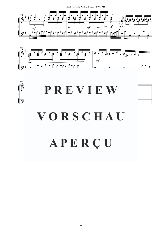 Produktgalerie: Seite 10 von 10 Toccata Nr. 5 in E-Moll BWV 914, , Cembalo/Klavier Solo