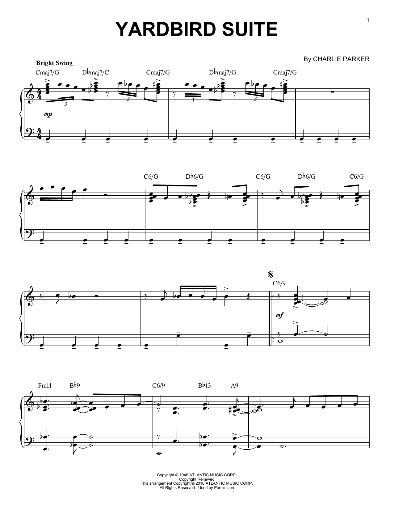 Produktbild zu: Yardbird Suite (arr. Brent Edstrom)