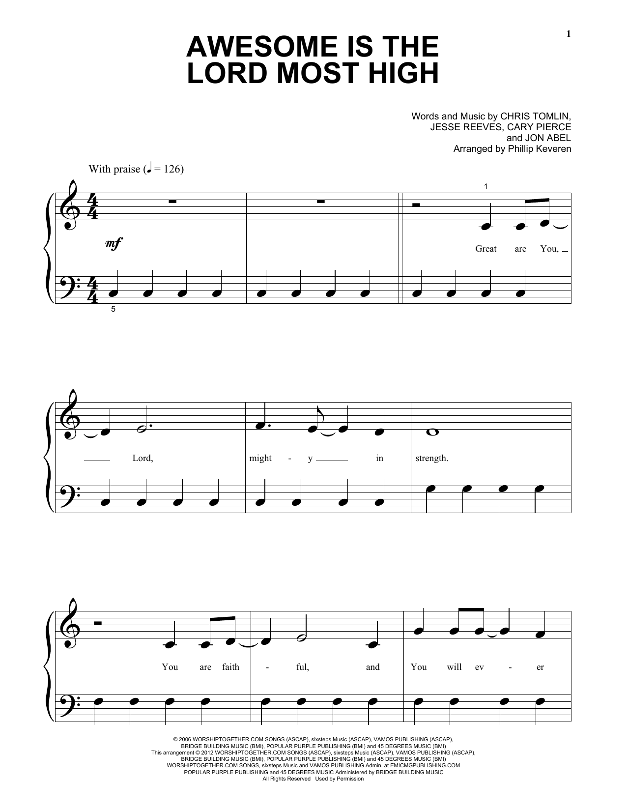 Produktgalerie: Seite 1 von 1 Awesome Is The Lord Most High, Chris Tomlin, Klavier