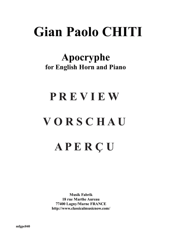 Produktgalerie: Seite 13 von 16 Apocryphe , , (Englischhorn + Klavier)