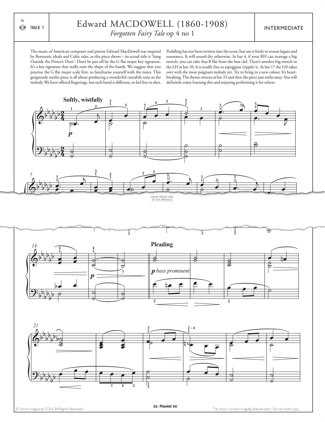 Product gallery: Page 1 of 1 Forgotten Fairy Tale Op.4 No.1, Edward MacDowell