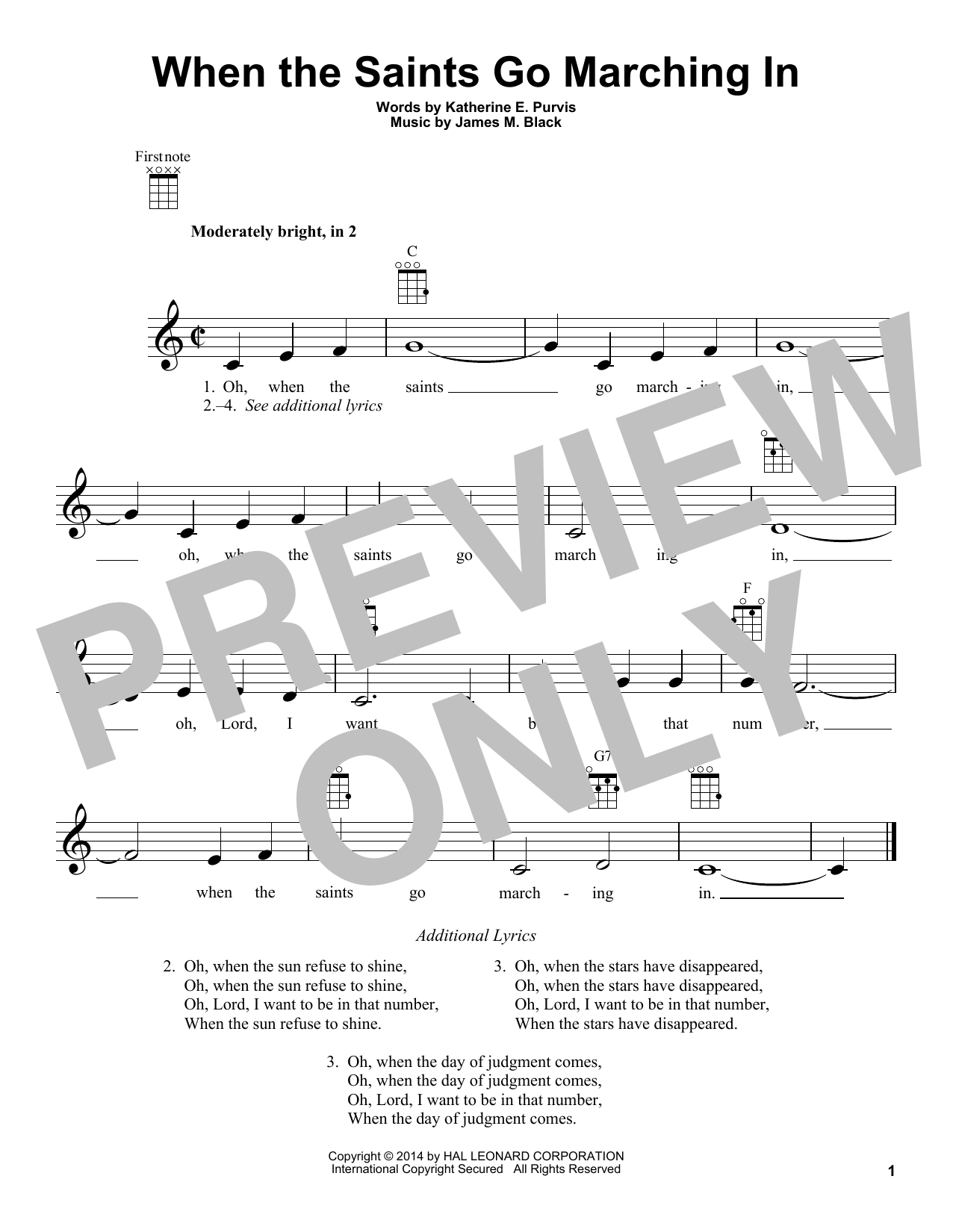 Product gallery: Page 1 of 1 When The Saints Go Marching In, James M. Black