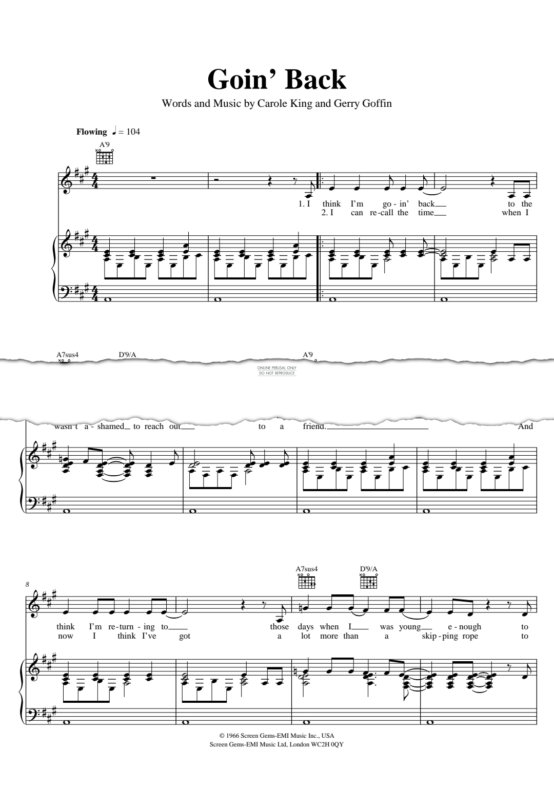 Product gallery: Page 1 of 1 Goin' Back, Dusty Springfield