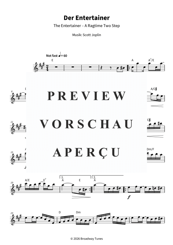 gallery: Der Entertainer - The Entertainer - A Ragtime Two Step, , Altsaxophon in Es