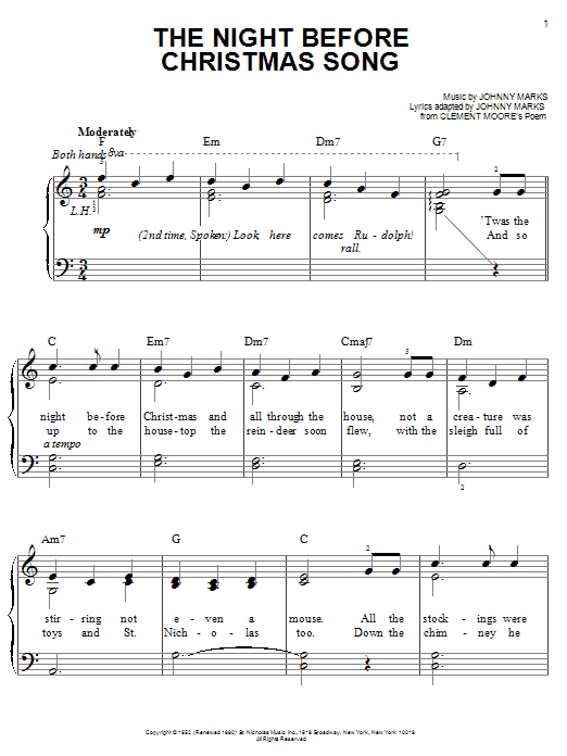 Product picture to: The Night Before Christmas Song