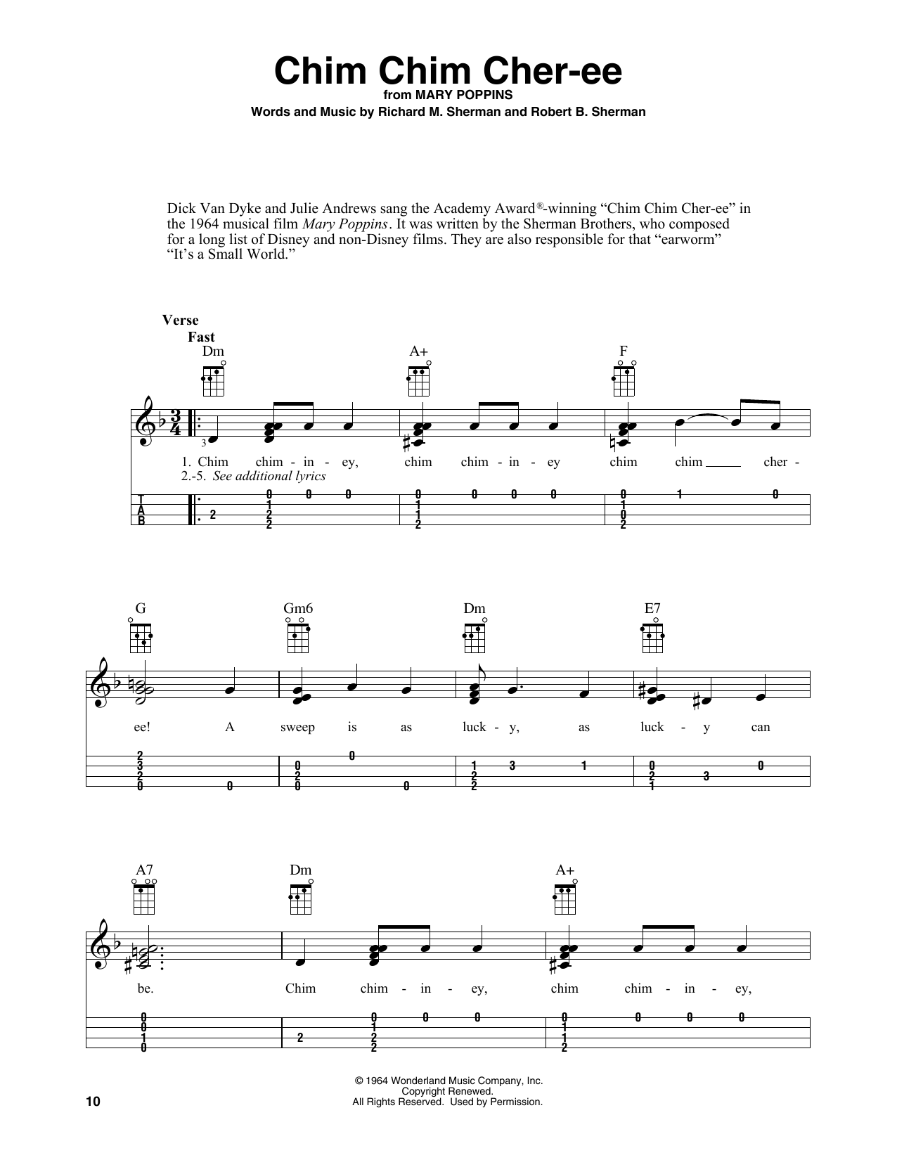 Product gallery: Page 1 of 1 Chim Chim Cher-ee (from Mary Poppins) (arr. Fred Sokolow), Dick Van Dyke