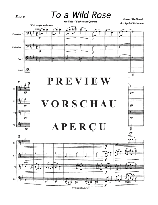 Product gallery: Page 3 of 10 To a Wild Rose , , (Tuba Quartett EETT)