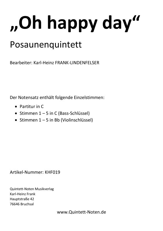 Produktbild zu: Oh happy DayTraditional