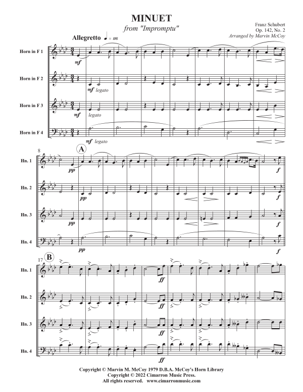 Product picture to: Minuet from Impromptu, Op. 142 No. 2Franz Schubert