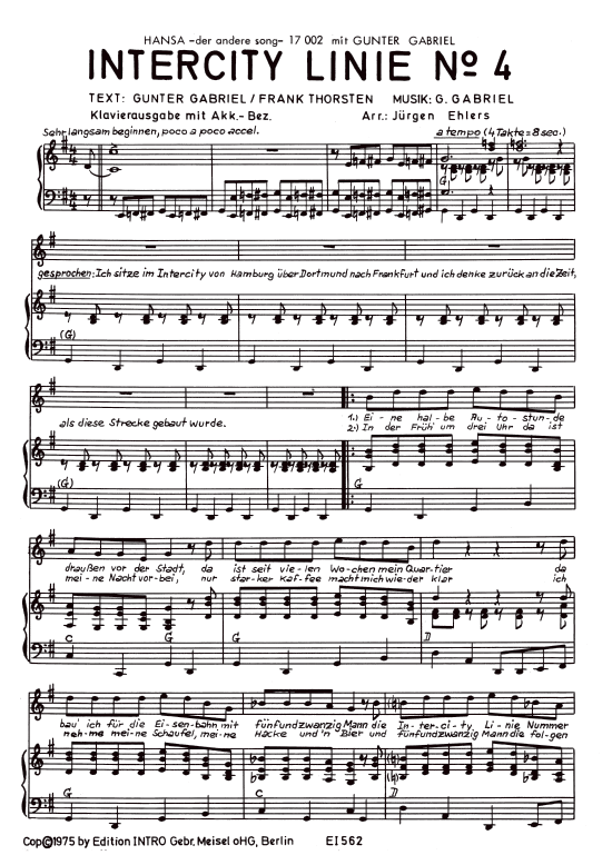 Produktbild zu: Intercitylinie No. 4Gunter Gabriel