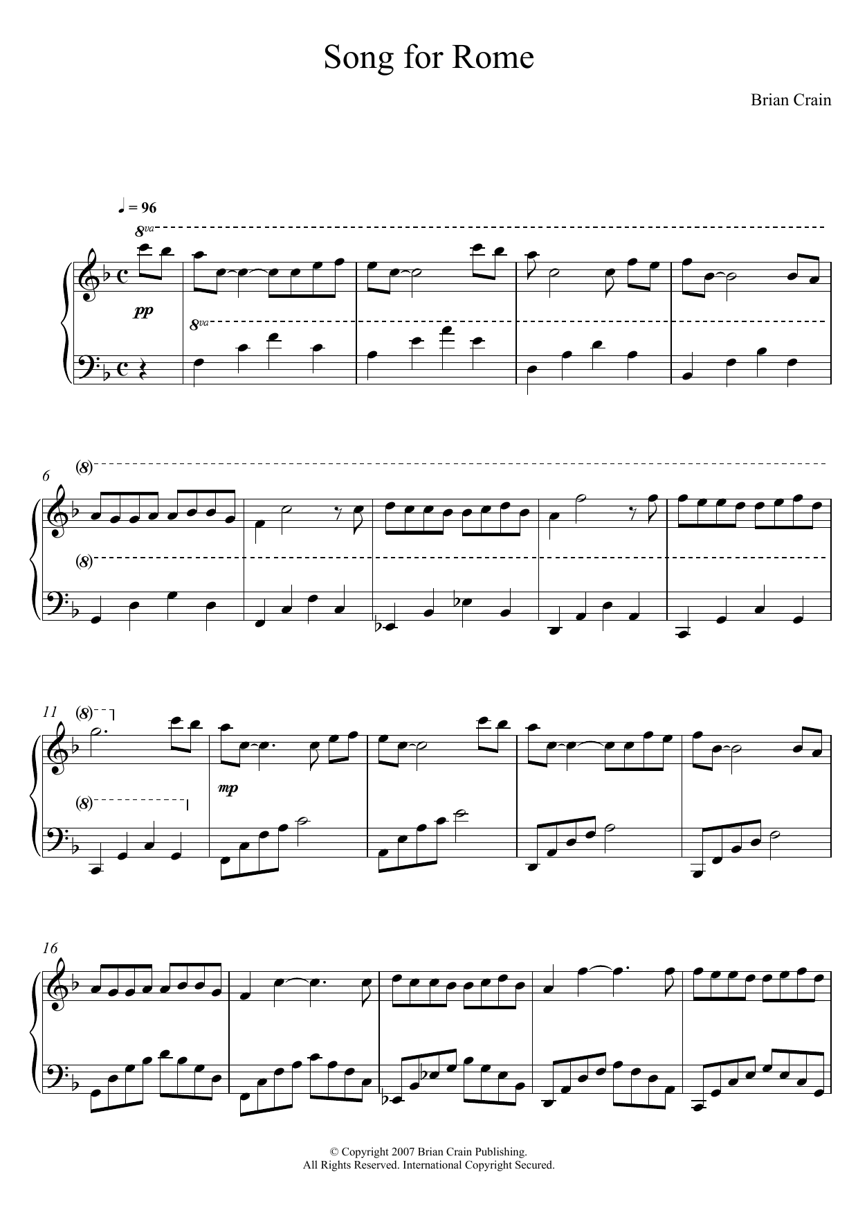Product gallery: Page 1 of 1 Song For Rome, Brian Crain