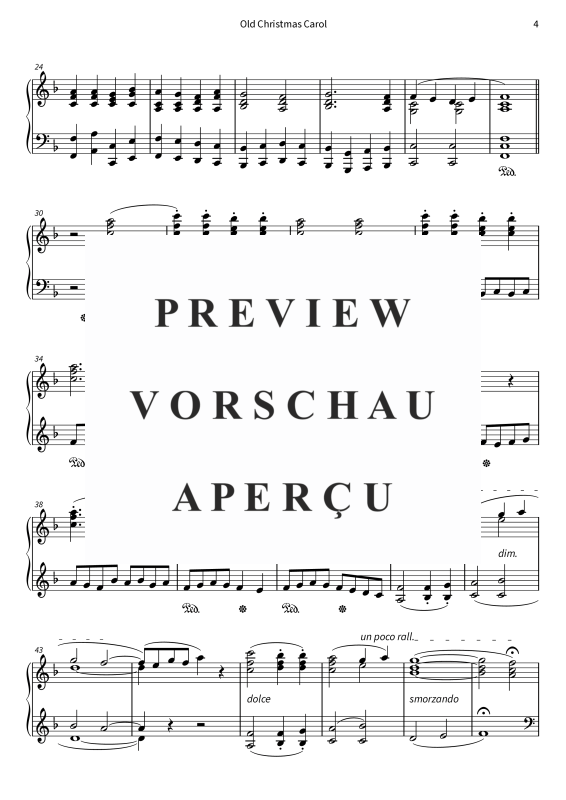 Produktgalerie: Seite 6 von 7 Old Christmas Carol - Easy Piano Arrangement of Altes Weihnachtslied, , Klavier Solo