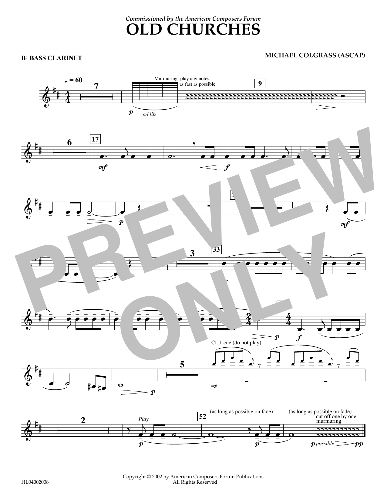Produktbild zu: Old Churches - Bb Bass Clarinet