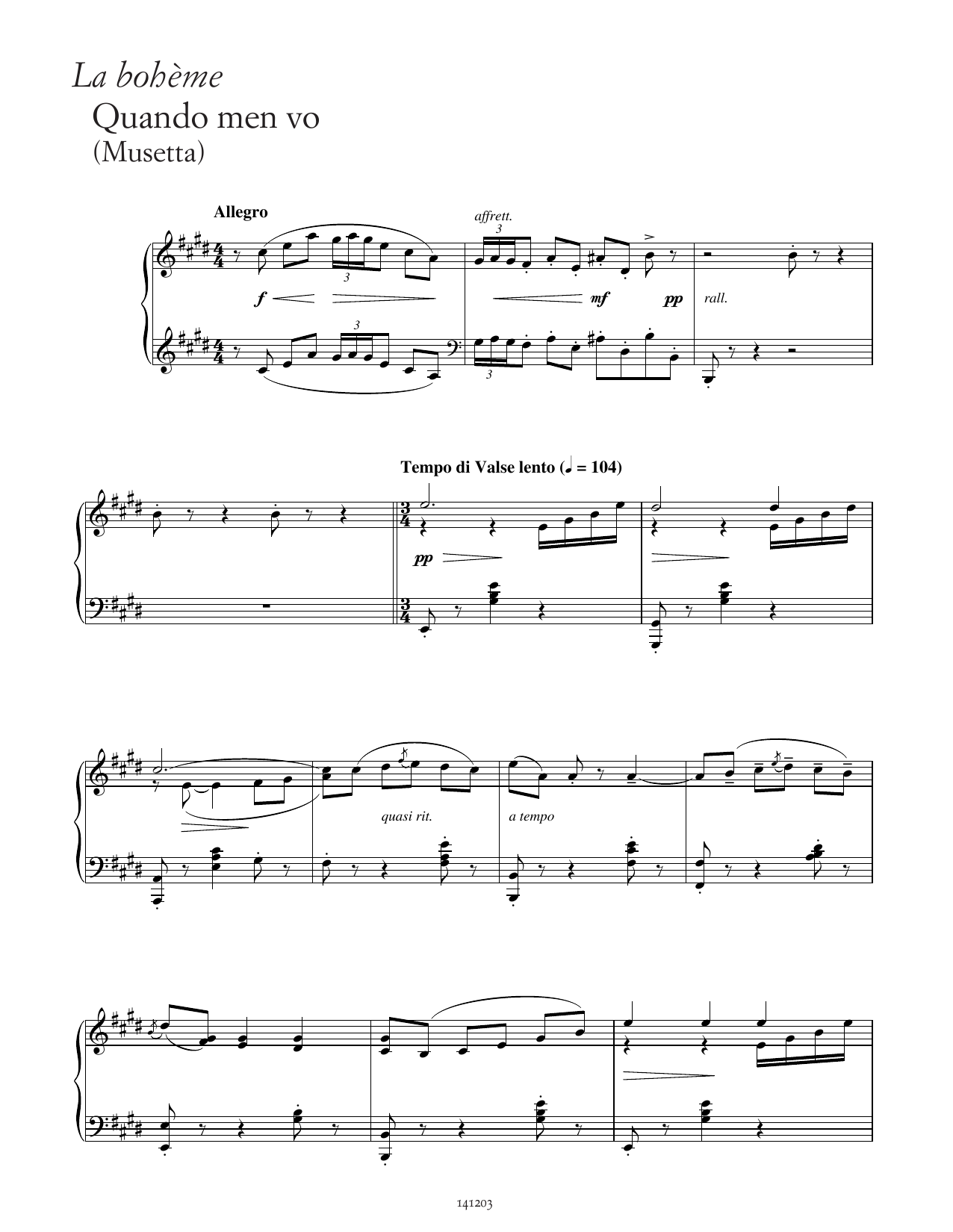 Produktbild zu: Quando men vo (from La Bohème)