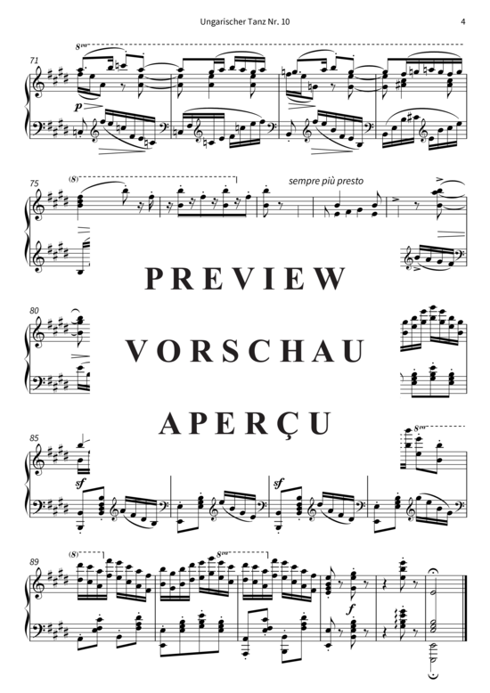 Produktgalerie: Seite 7 von 7 Ungarischer Tanz Nr. 10 , , Klavier Solo