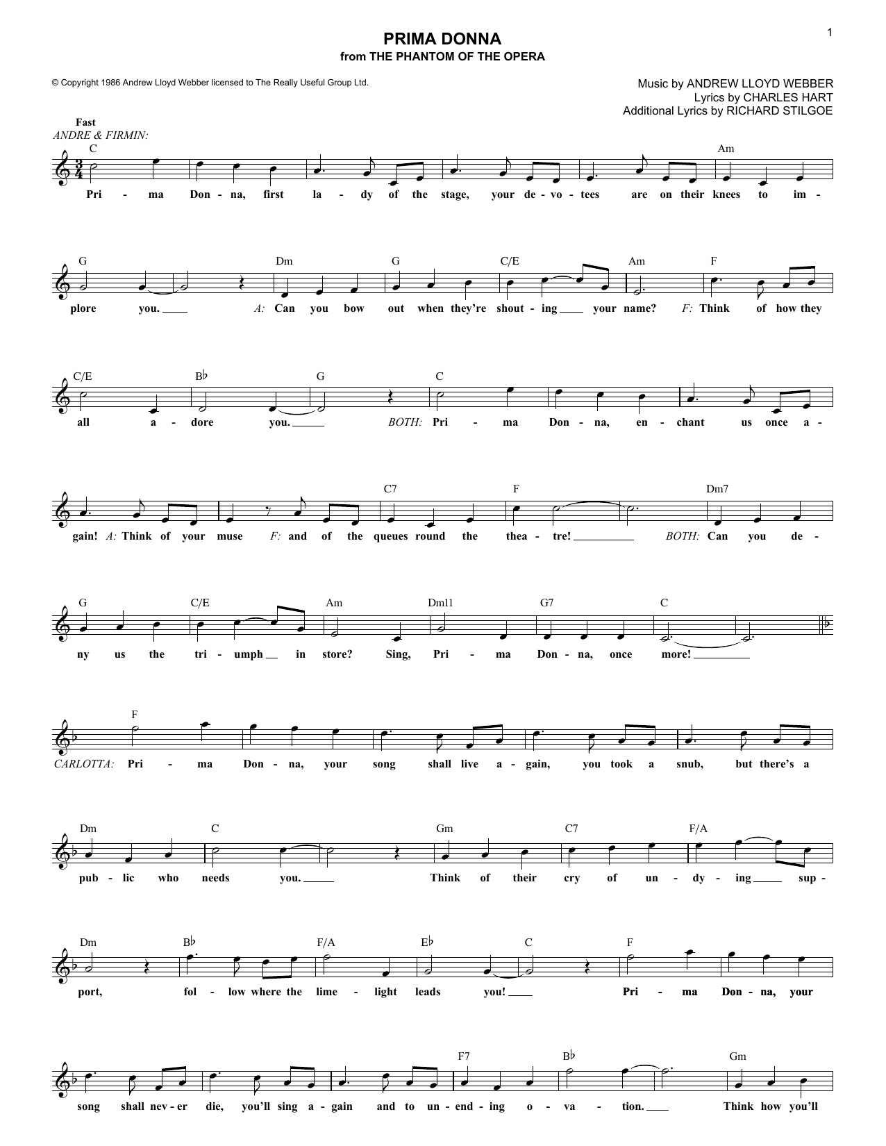 Produktbild zu: Prima Donna (from The Phantom Of The Opera)