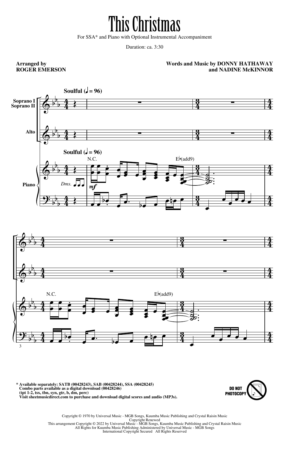 Produktgalerie: Seite 1 von 1 This Christmas (arr. Roger Emerson), Donny Hathaway, Chor