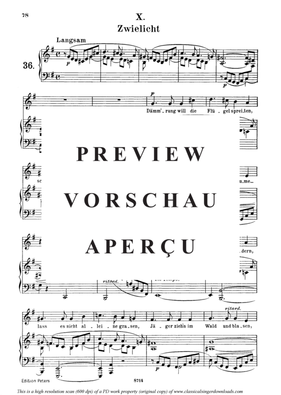 Product gallery: Page 2 of 3 Zwielicht Op.39 No.10, , Medium Voice and Piano