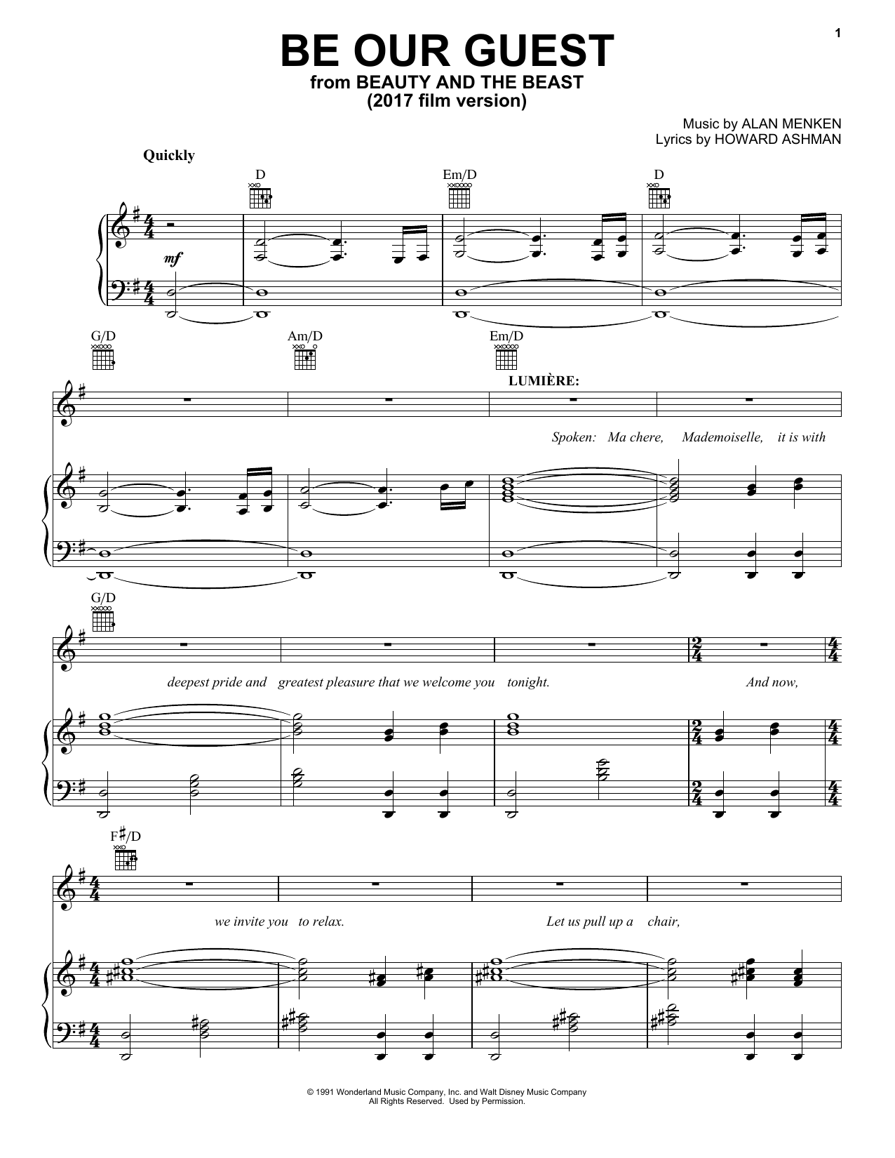 Produktbild zu: Be Our Guest (from Beauty And The Beast) (2017)