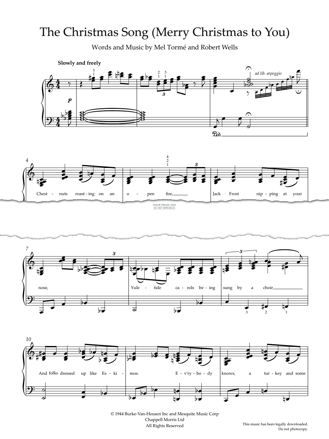 Produktbild zu: The Christmas Song (Merry Christmas To You) aka Chestnuts Roasting on an Open Fire
