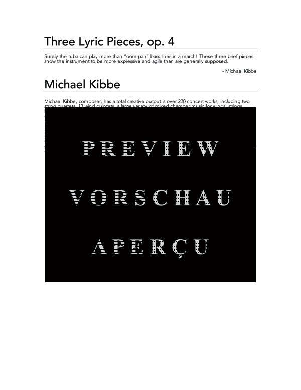 Product gallery: Page 4 of 8 Three Lyric Pieces, Op. 4, , (Tuba Solo)