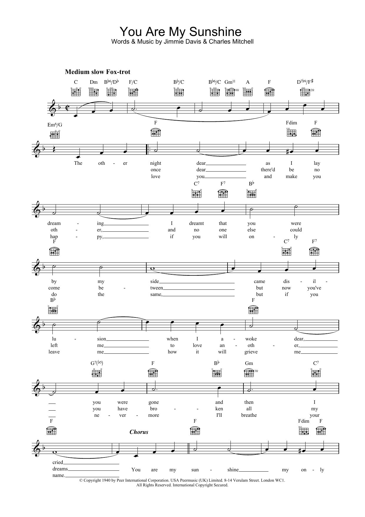 Produktgalerie: Seite 1 von 1 You Are My Sunshine, Jimmie Davis, Melodieinstrument