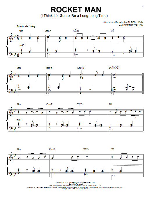 Produktbild zu: Rocket Man (I Think It's Gonna Be A Long Long Time) [Jazz version] (arr. Brent Edstrom)