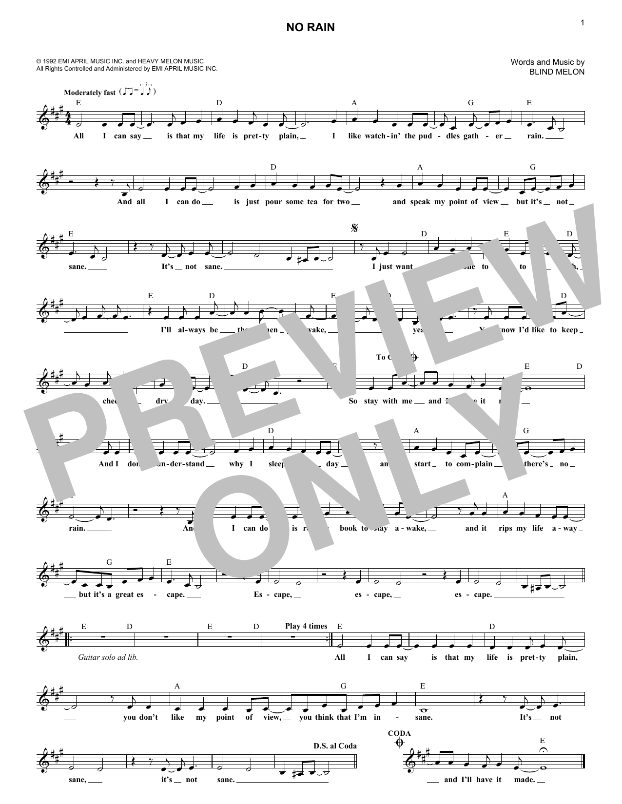 Produktgalerie: Seite 1 von 1 No Rain, Blind Melon, Melodieinstrument