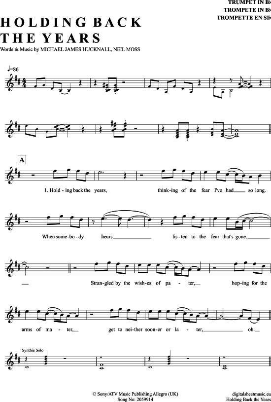 Produktbild zu: Holding Back The Years Simply Red