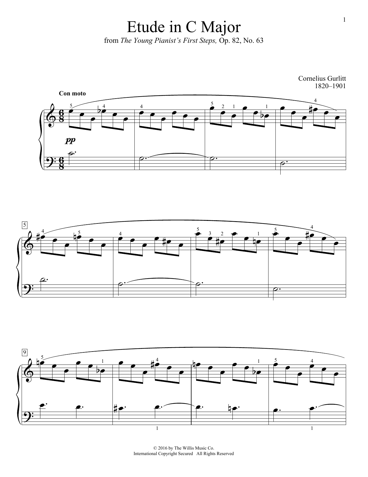 Product picture to:  Etude In C Major - Cornelius Gurlitt