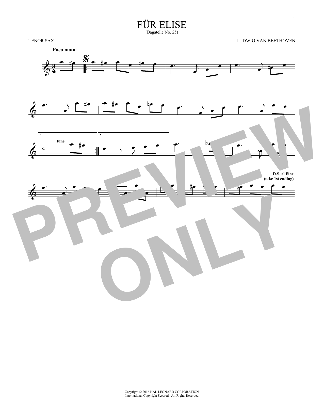 Product gallery: Page 1 of 1 Fur Elise, WoO 59, Ludwig Van Beethoven