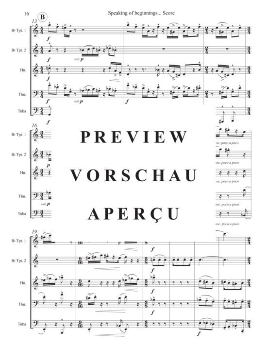 Produktgalerie: Seite 18 von 21 Speaking of Beginnings... , , (Blechbläser Quintett)