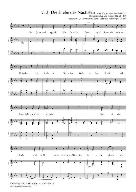 Product picture to: Die Liebe des Nächsten L. v. Beethoven, Text:  Christian Fürchtegott Gellert