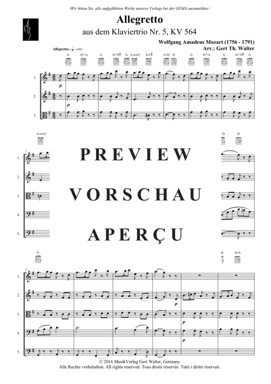 Produktgalerie: Seite 2 von 21 Allegretto , , (Quintett flexible Besetzung)