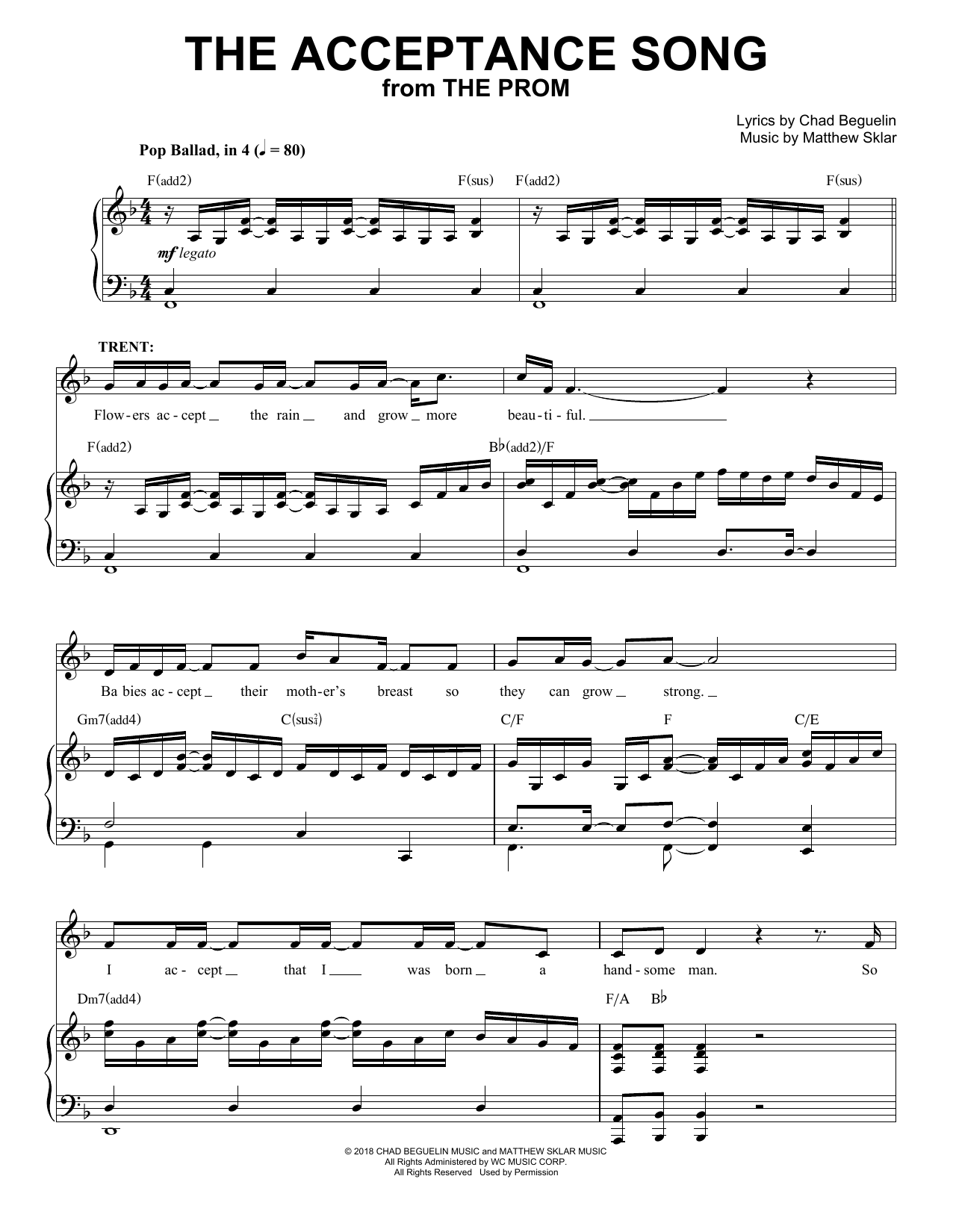 Product picture to: The Acceptance Song (from The Prom: A New Musical)
