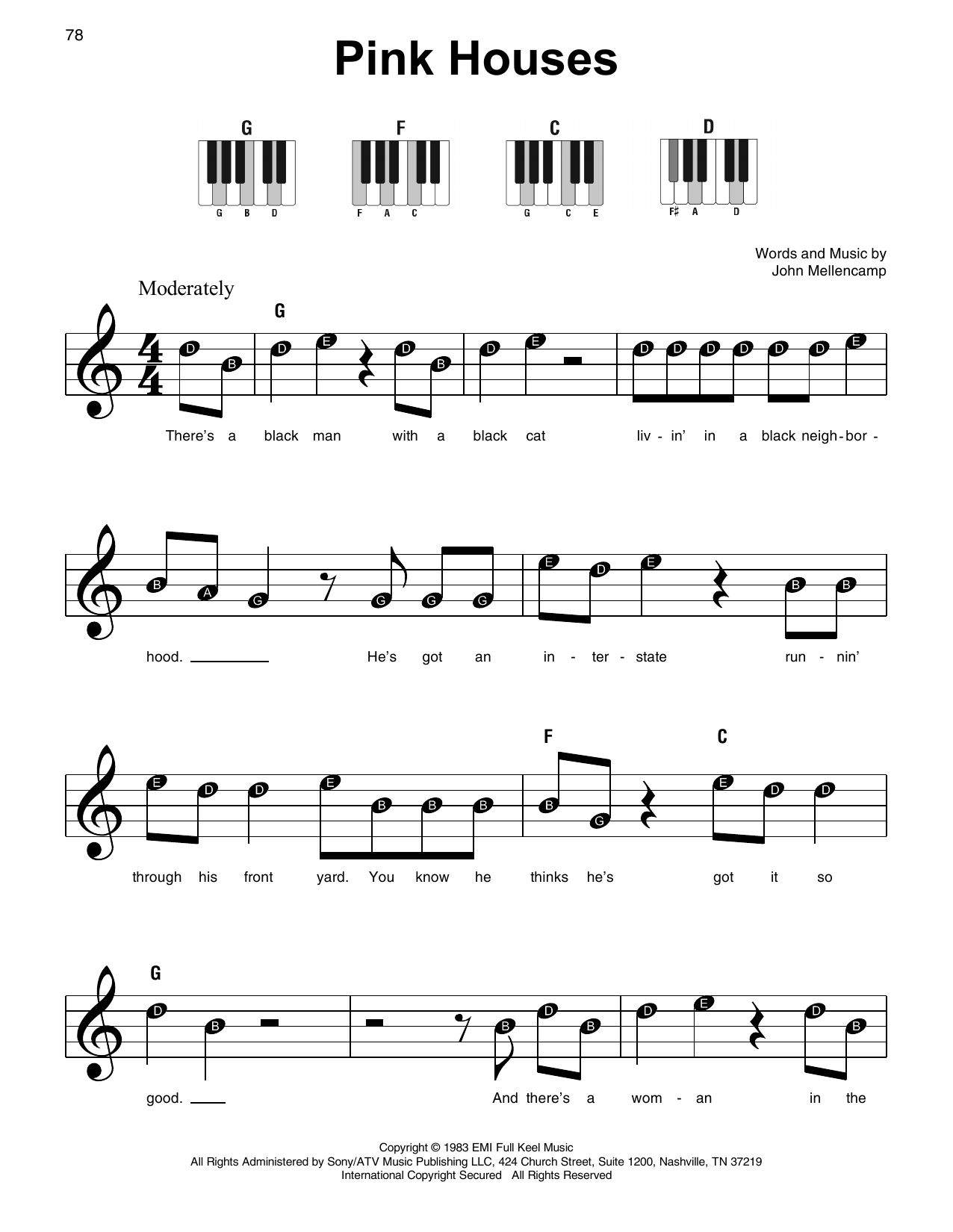 Produktgalerie: Seite 1 von 1 Pink Houses, John Mellencamp, Klavier