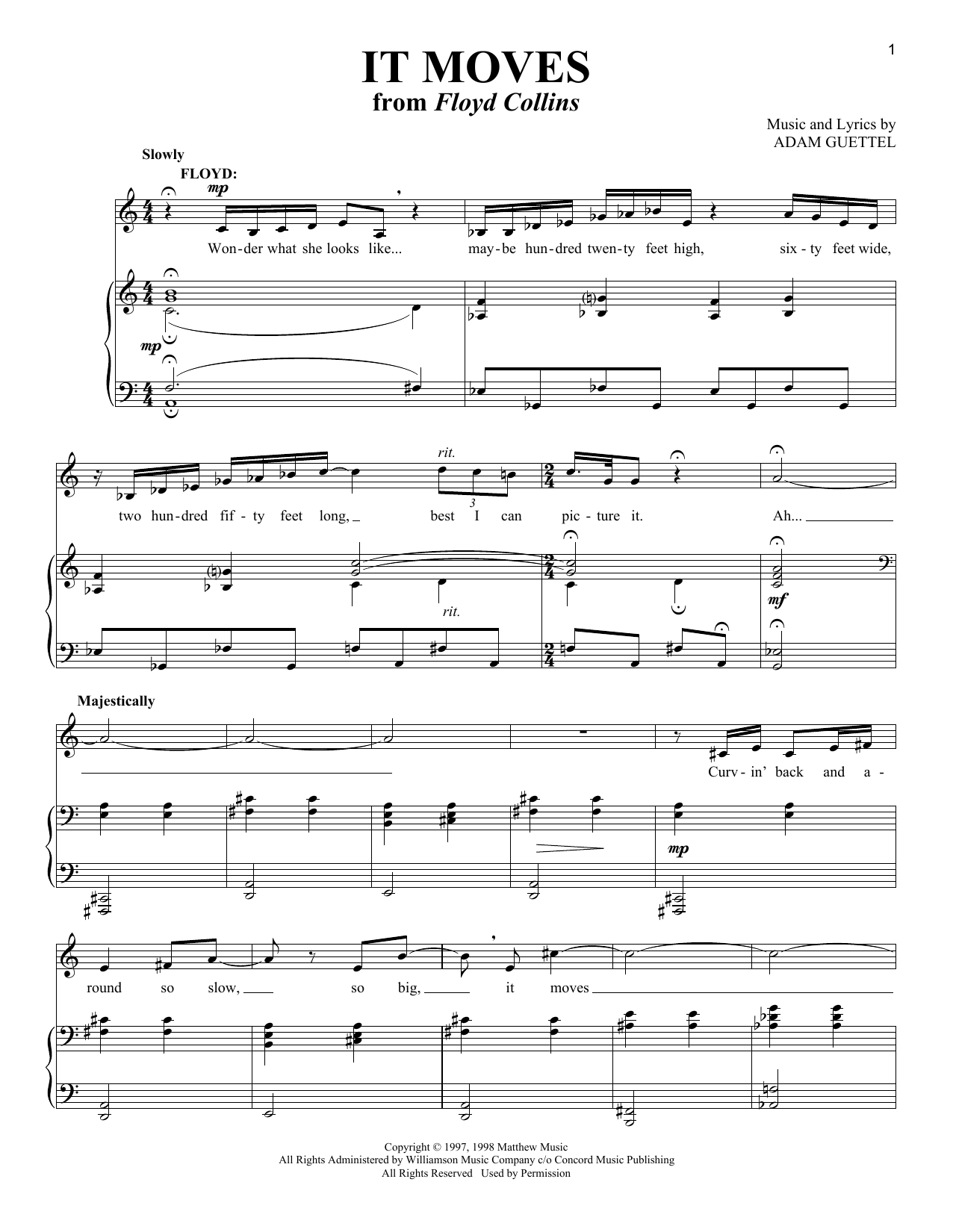 Produktgalerie: Seite 1 von 1 It Moves (from Floyd Collins), Adam Guettel, Gesang, Klavier