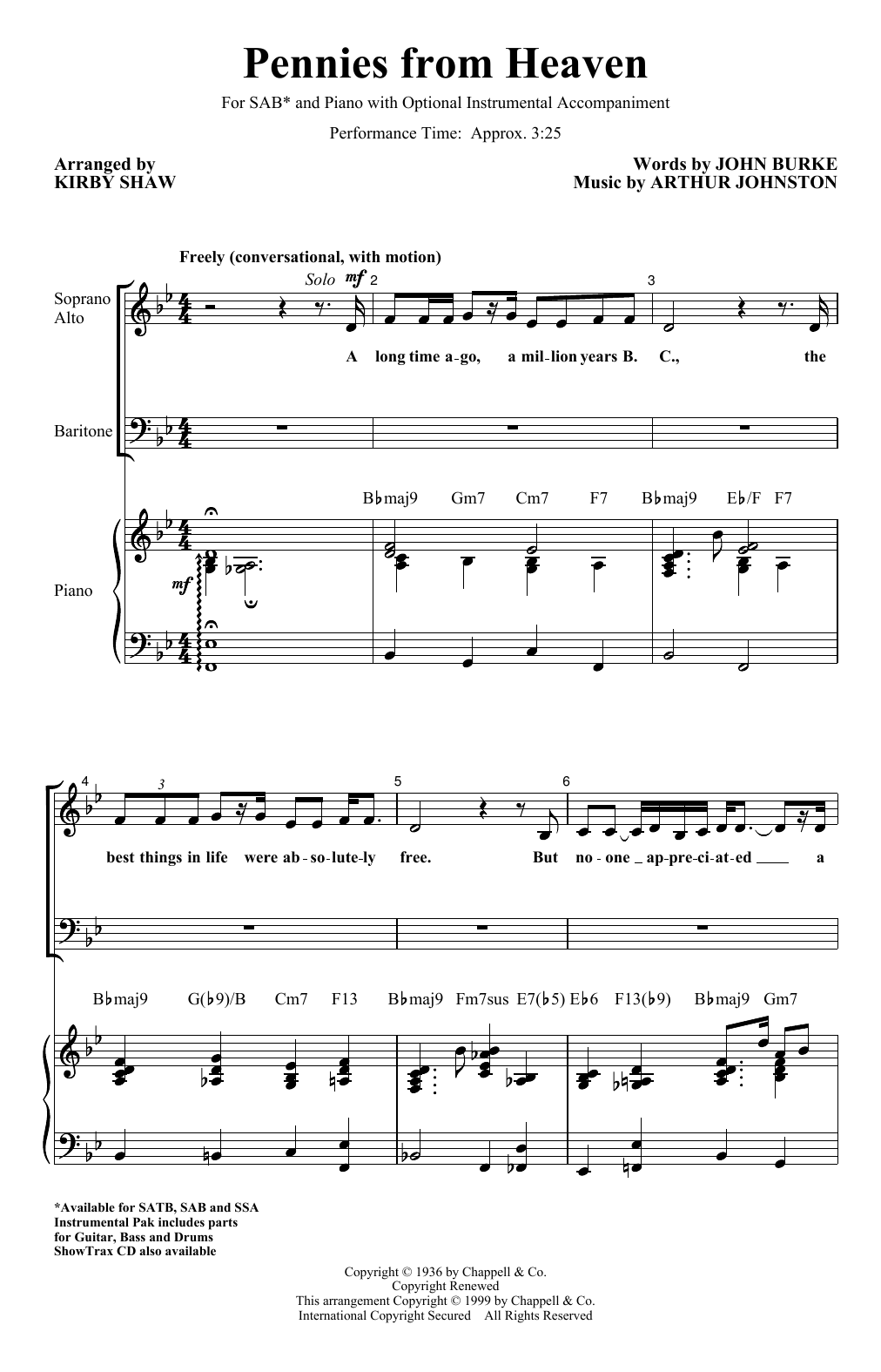 Produktbild zu: Pennies From Heaven (arr. Kirby Shaw)