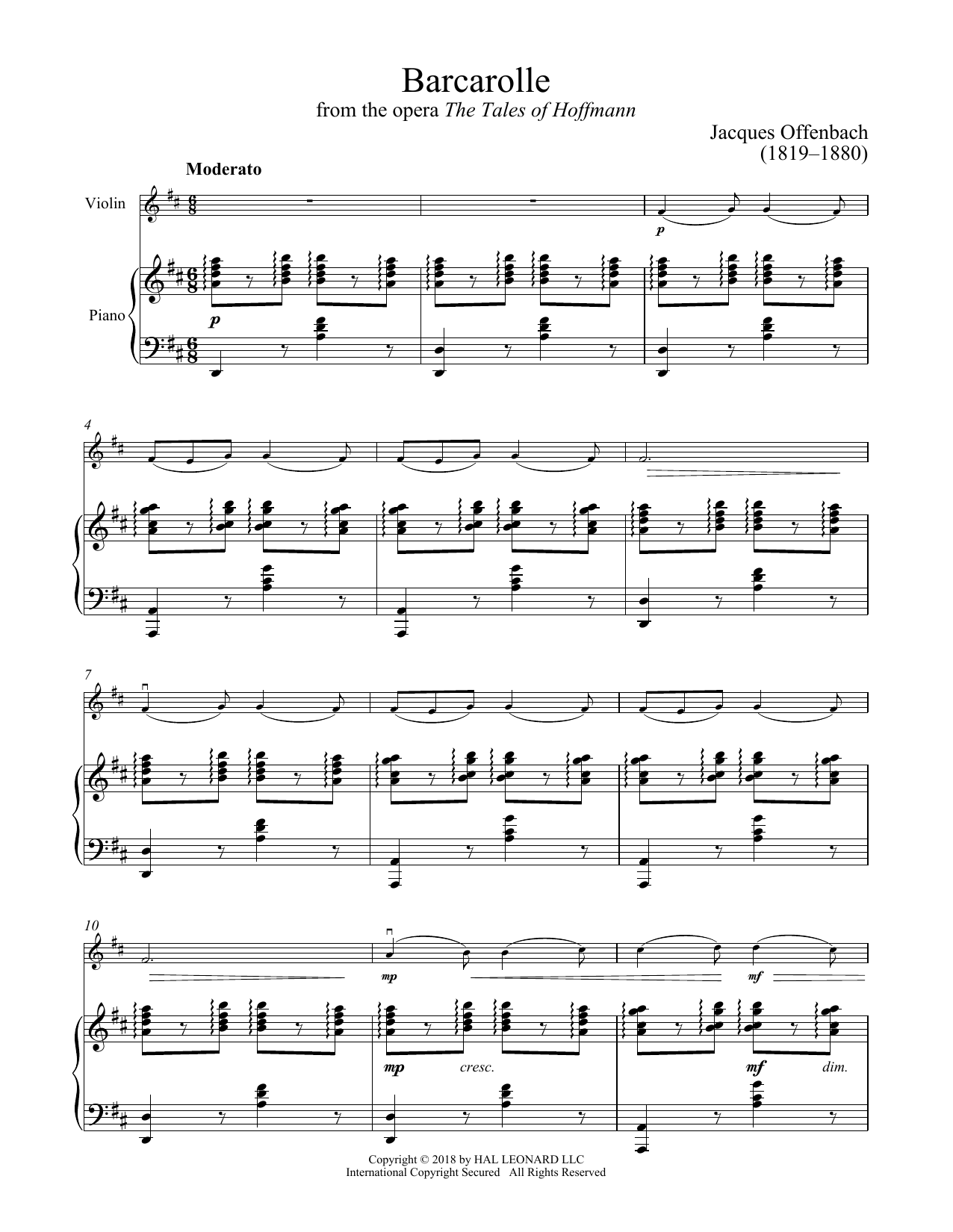 Product gallery: Page 1 of 1 Barcarolle, Jacques Offenbach